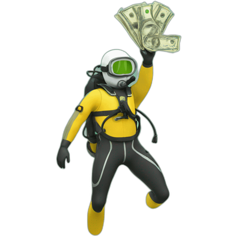 Diver with money emoji