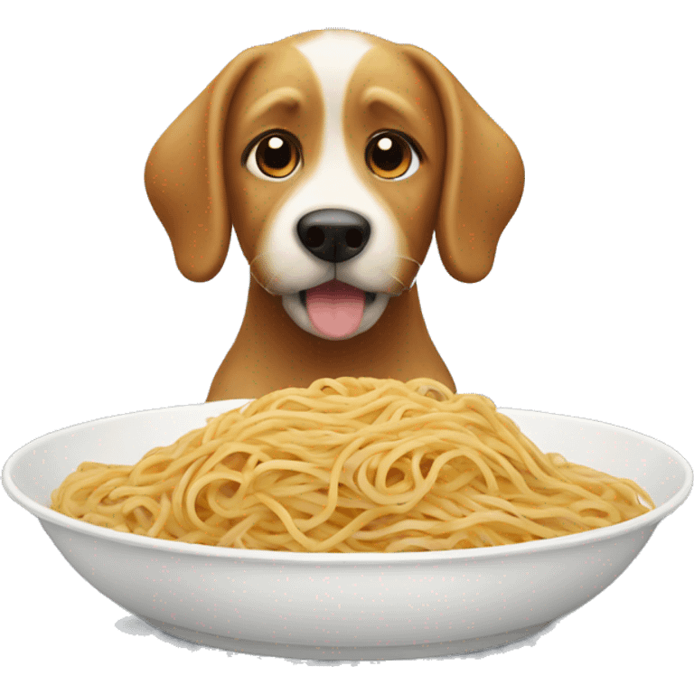 Dog with a plate of spaghetti emoji