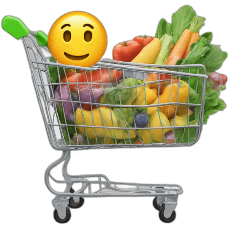 supermarket cart WITH intelligence emoji