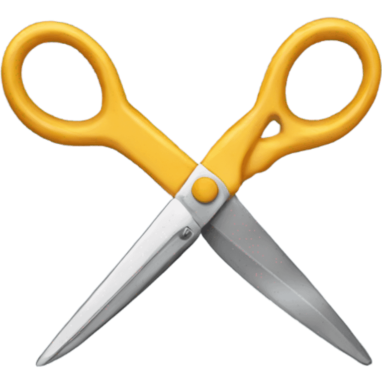 Scissors with mouth emoji