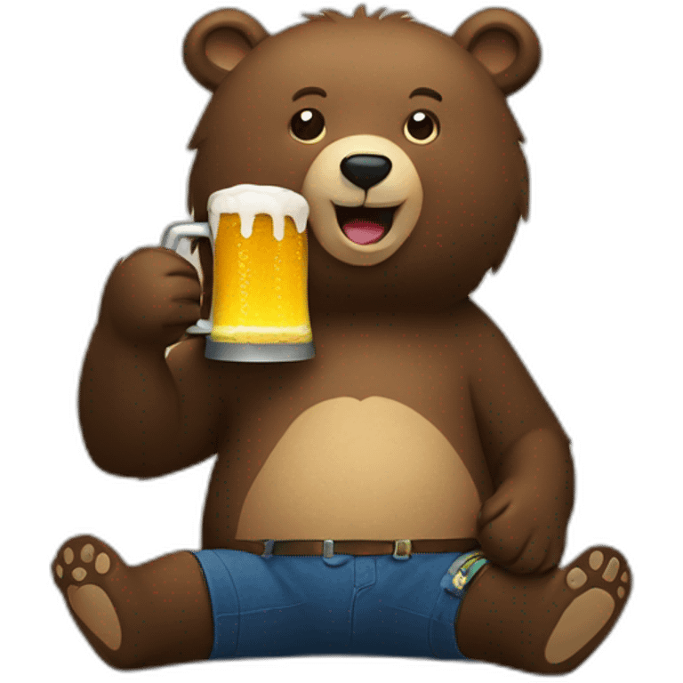 bear drinking a beer emoji