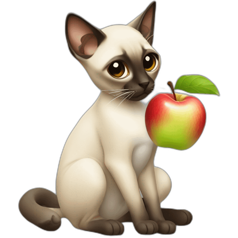 siamese eating apple emoji