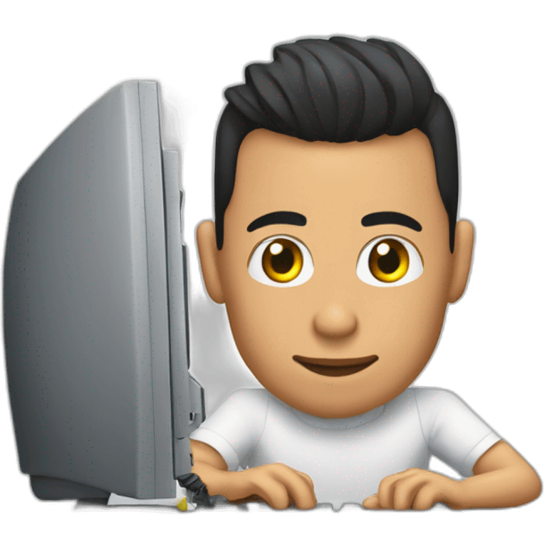 CR7 usando una computadora  emoji