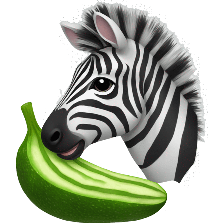 zebra eating a cucumber emoji