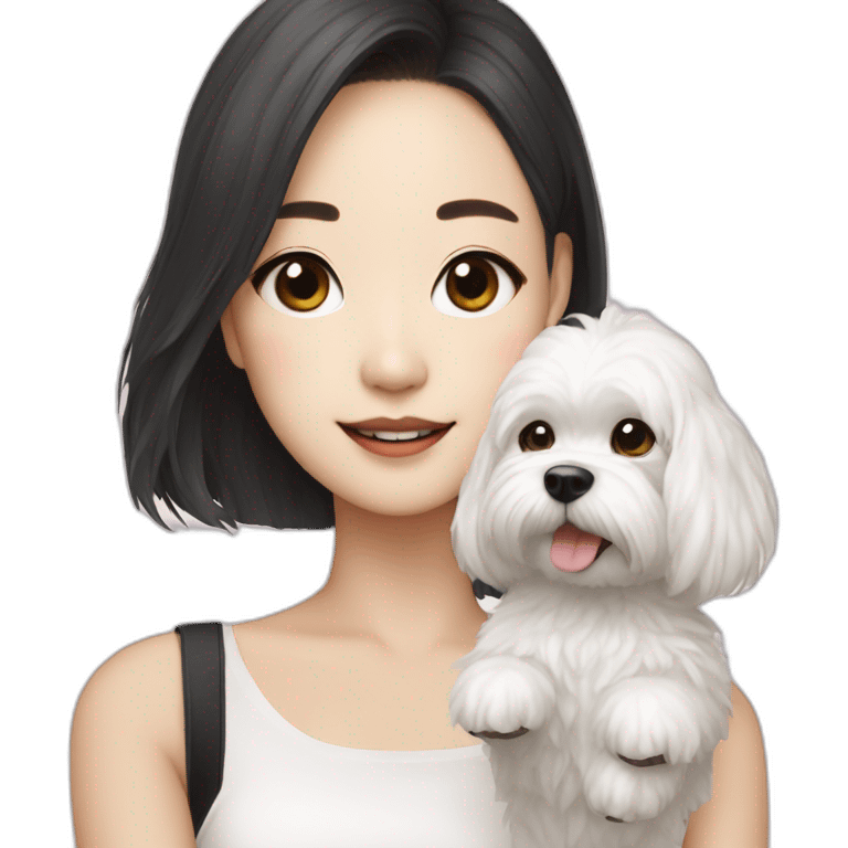 K-pop singer with dog maltese emoji