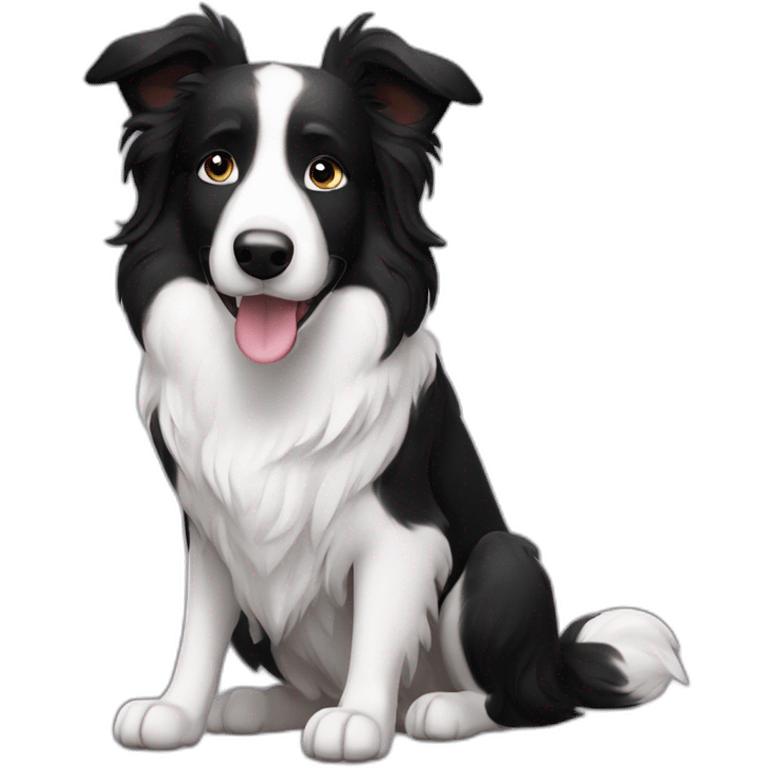 Border Collie black and white sassy princess emoji