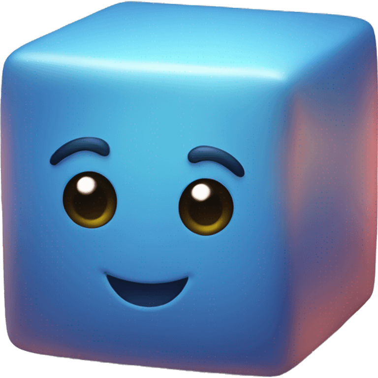 A cute blue cube emoji