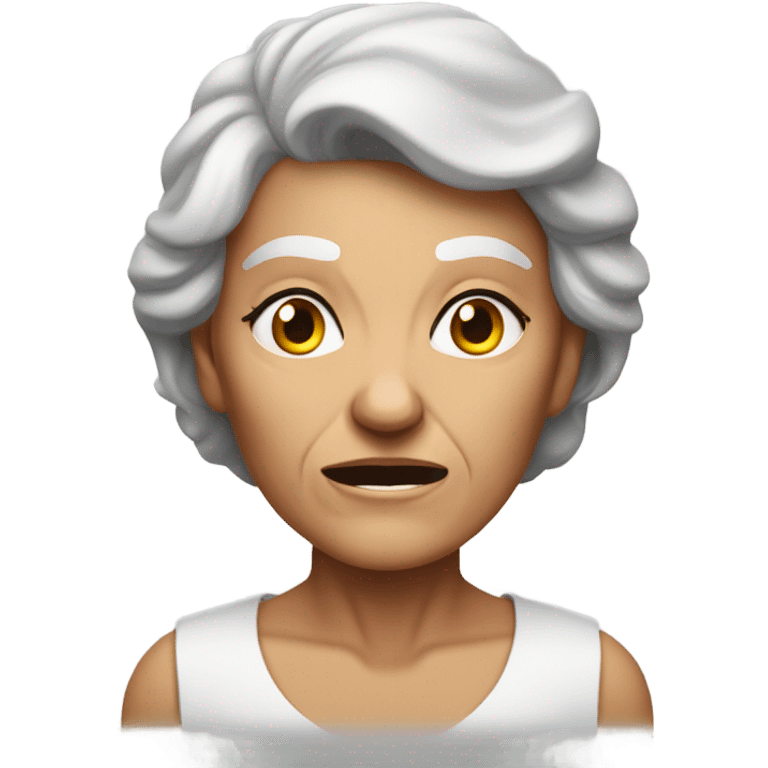 unhappy muscular grandma  emoji