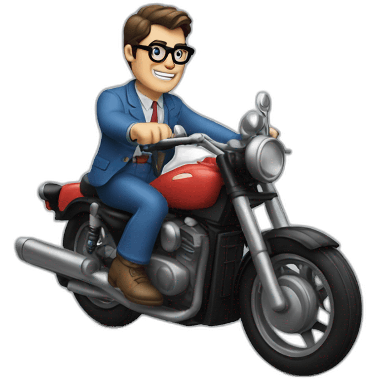 clark kent on a motorbike emoji