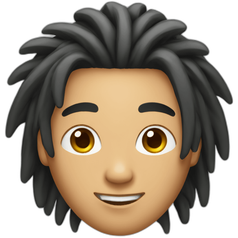 asian guy with dreadlock on surfboard emoji