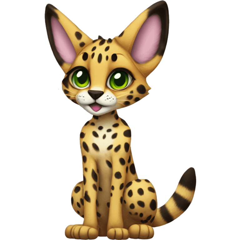 Anthro Epic Edgy Colorful Serval-Vernid full body emoji