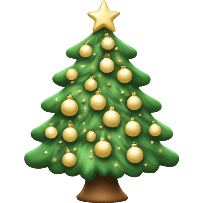 Aesthetic Christmas tree with cream decorations emoji