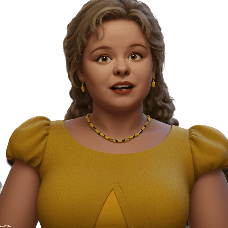 girl in yellow dress closeup emoji