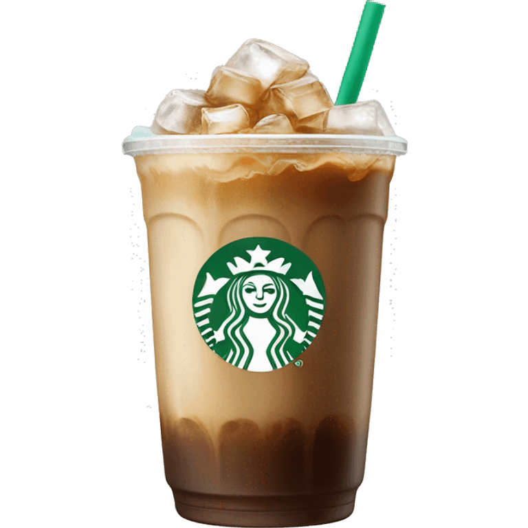 Starbuck ice coffee with ice cubes emoji