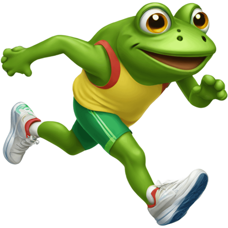 Quick running frog with sneakers emoji