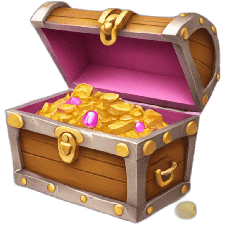 Treasure chest pink emoji