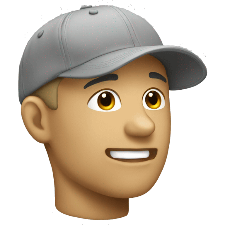 baseball cap, grey emoji