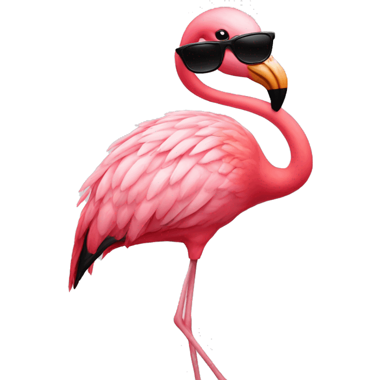 Flamingo with sunglasses emoji