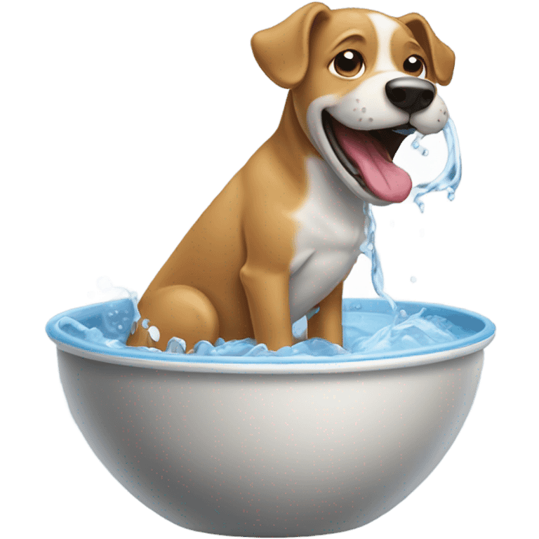 Dog drink water emoji