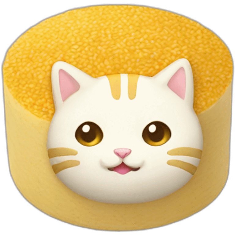 gold rice cake mochi cat emoji