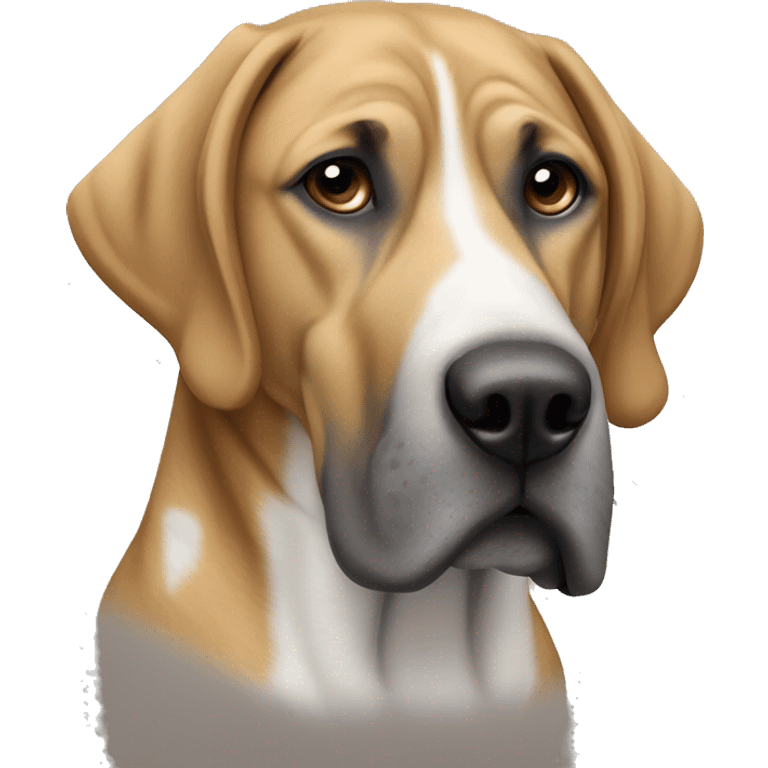 Light Brown and white grey hound mastiff with small ears emoji