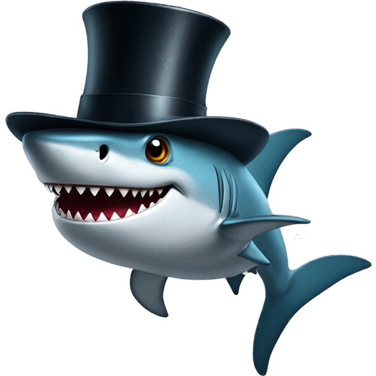 Shark with tophat emoji