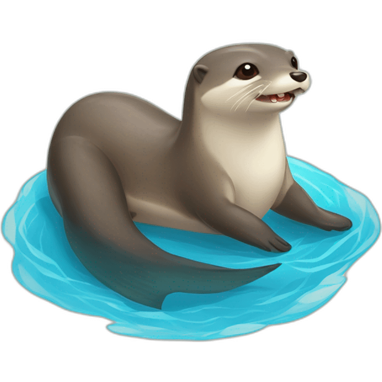 Loutre sur requin emoji