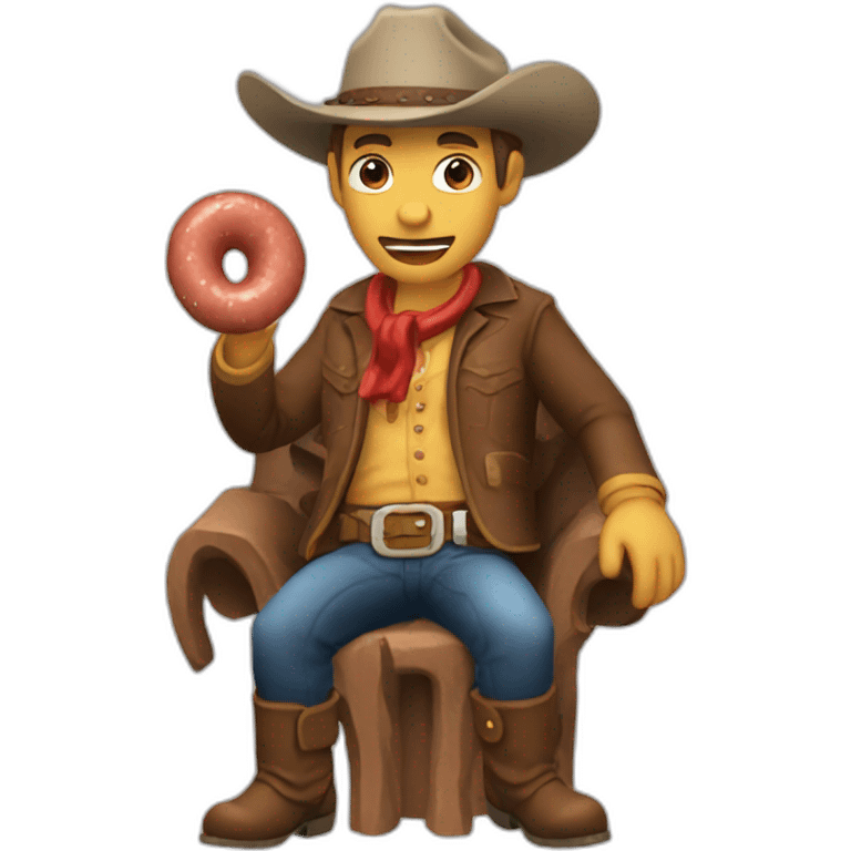 Drunk cowboy eating sausage emoji