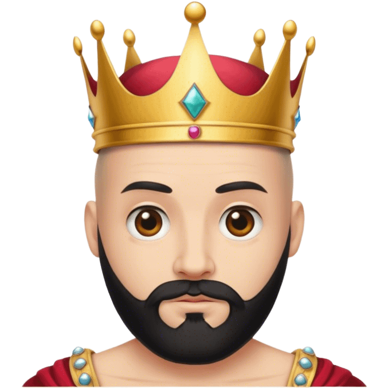 bald guy with black beard and a crown emoji