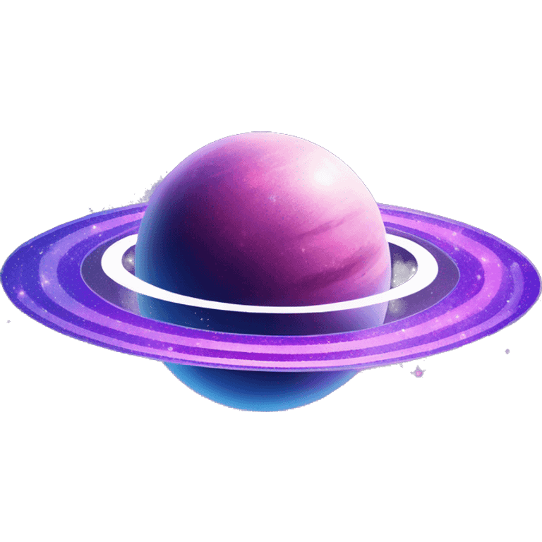 sparkly glittery blue purple and pink glitter planet with white saturn ring emoji