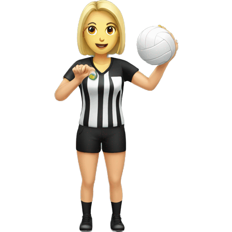 volleyball woman referee with whistle emoji