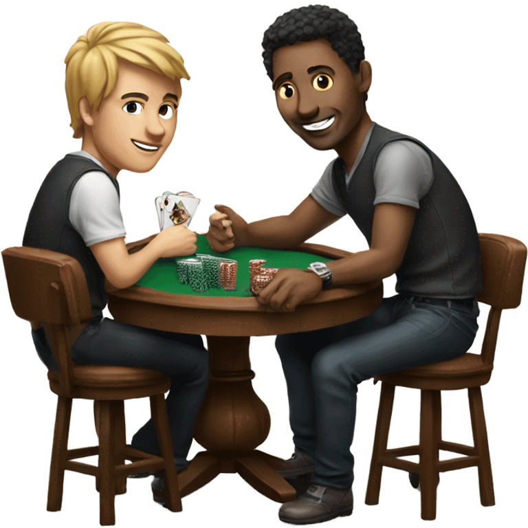 Friends at a poker table emoji