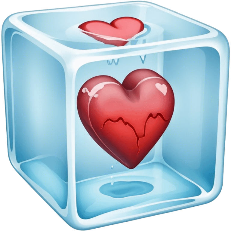 Dead heart in an ice cube emoji