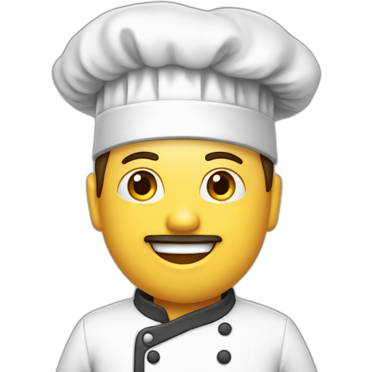 Chef, con mandil, gordito, canoso emoji