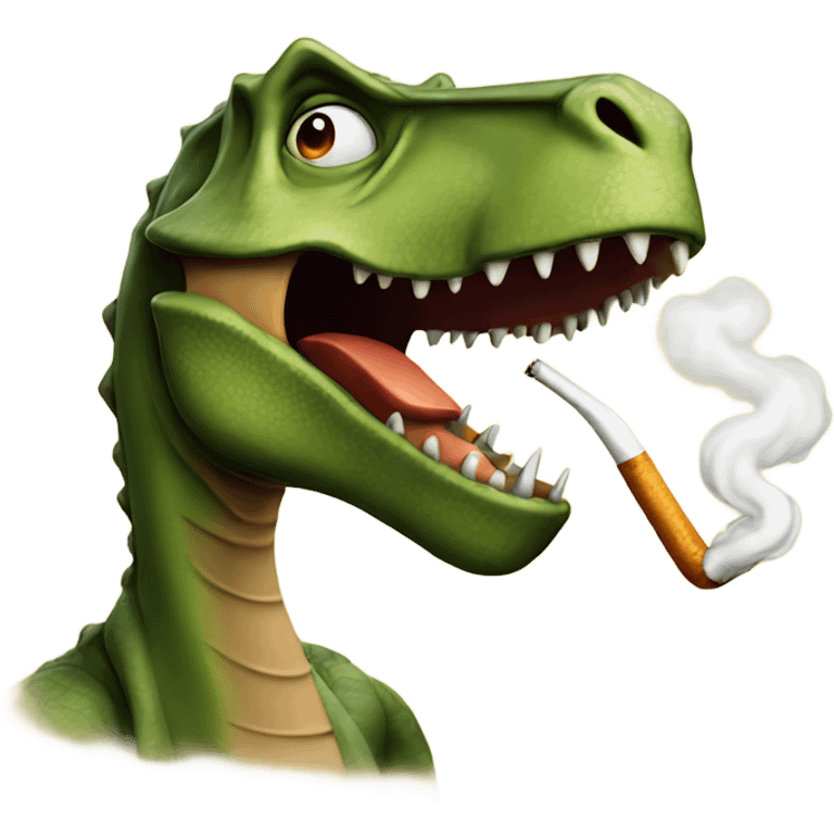 Dinosaur smoking  emoji