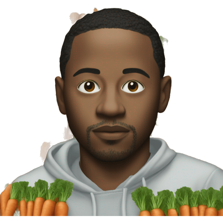 kendrick lamar eating a many bunches of carrots emoji