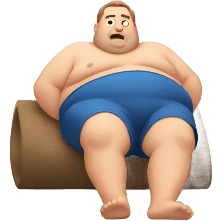 Fat man on floor shirtless emoji