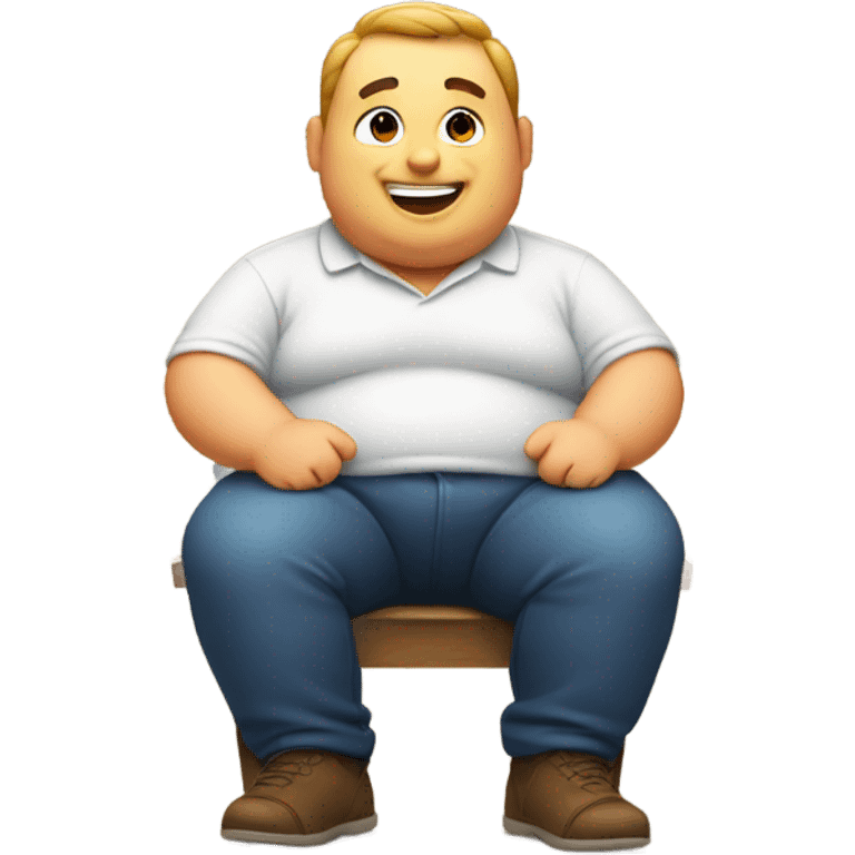 Fat guy rubbing his belly  emoji