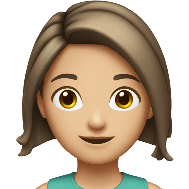 Girl with brown hair with a ponytale emoji