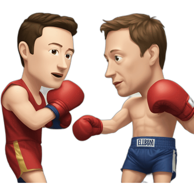 elon musk and mark zuckerburg in a boxing ring emoji