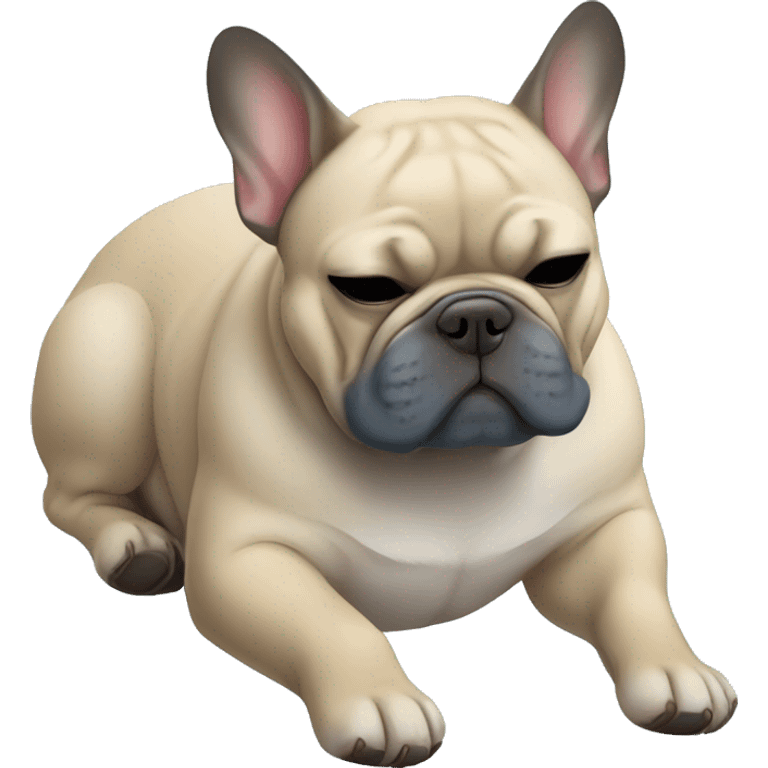 sleeping-fat-blueish - french-bulldog emoji