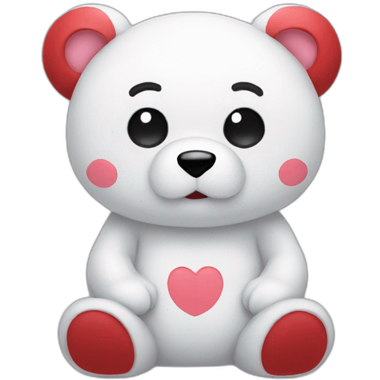 White Gloomy bear with red eyes emoji