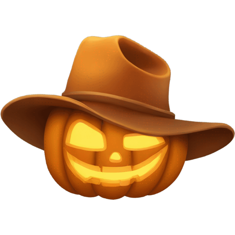 Jack o lantern with a Cowboy hat  emoji