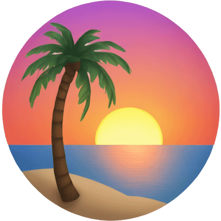 Sunset and palm tree emoji