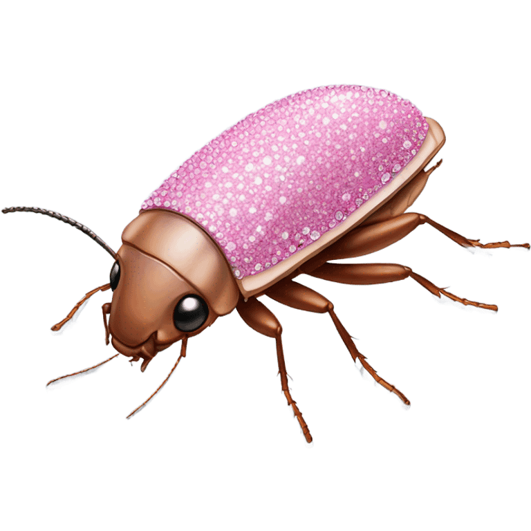 Pink bedazzled cockroach emoji