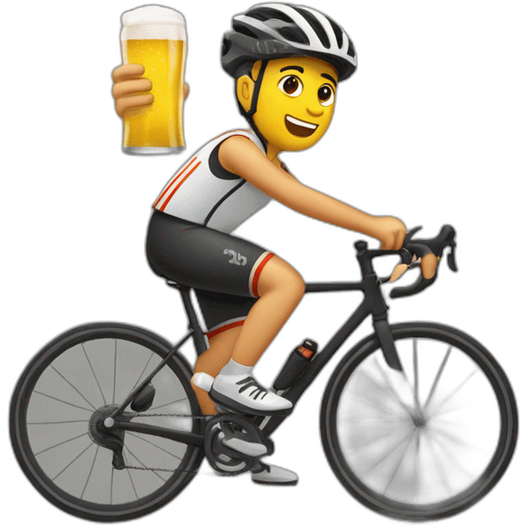 Ciclista bebiendo cerveza emoji