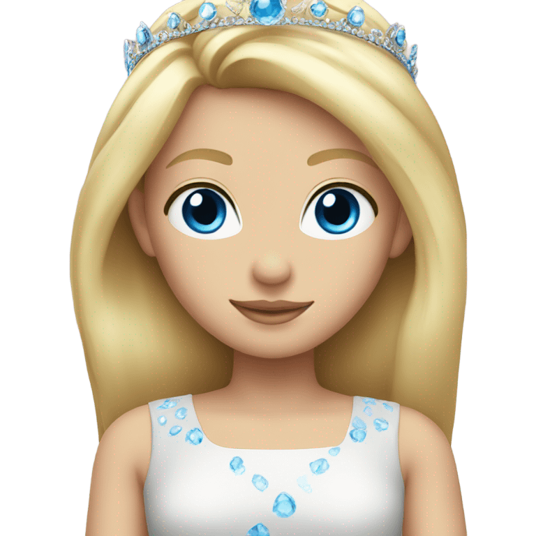 Blond girl blue eyes tiara emoji