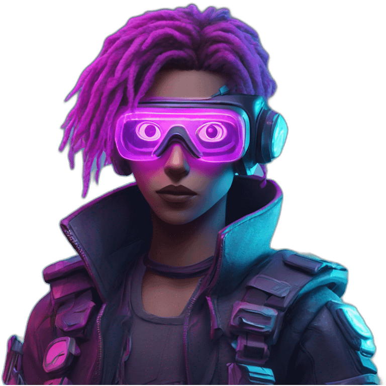 Password hero in a cyberpunk VR environment with neon lighting. emoji