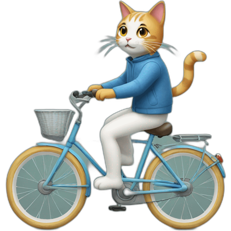 Cat riding a bike emoji