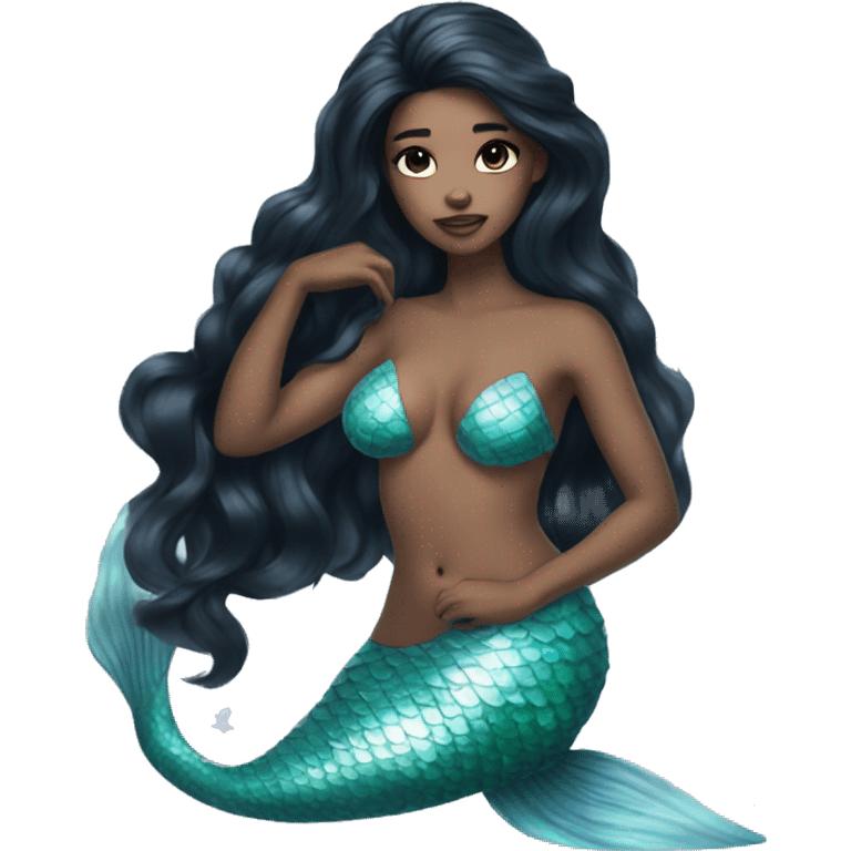 Ethereal mermaid with black hair  emoji